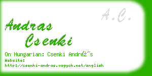 andras csenki business card